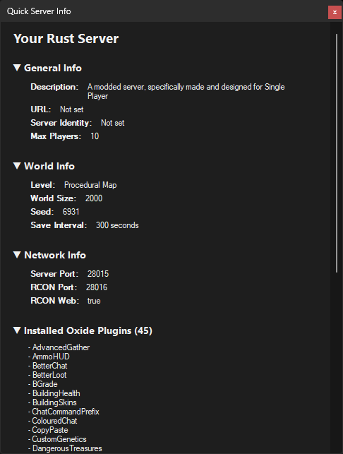 Info Window Expanded